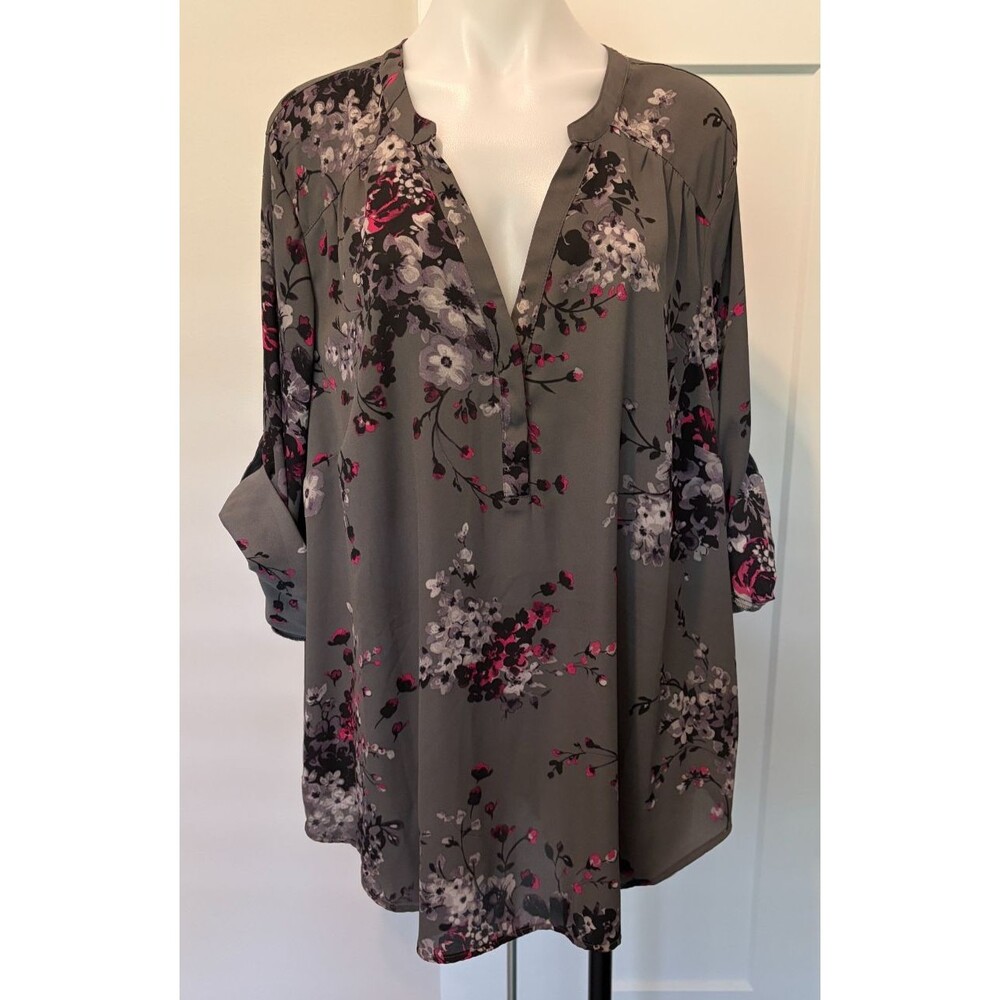 TORRID Womens Harper TOP 3/4 Sleeve PINK Pockets Size 3 (3X 22/24)